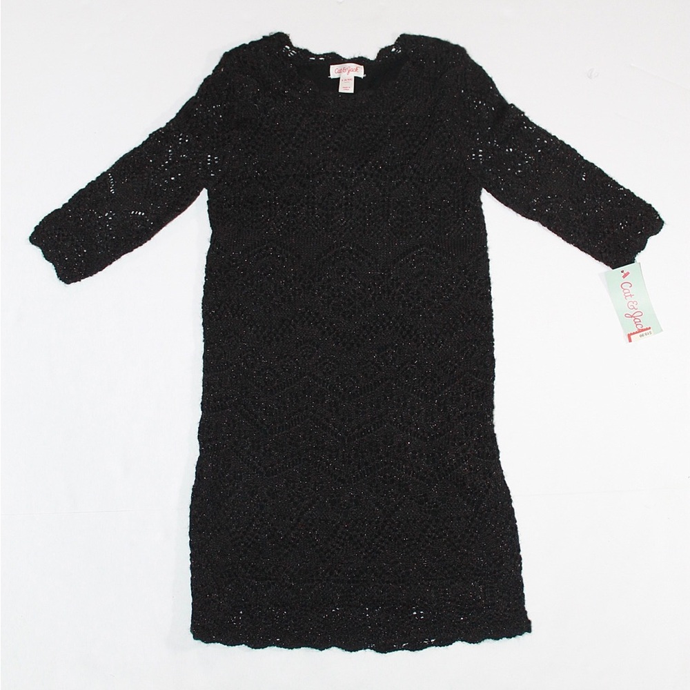 Cat & Jack Black Sparkle Knit Girls' Dress